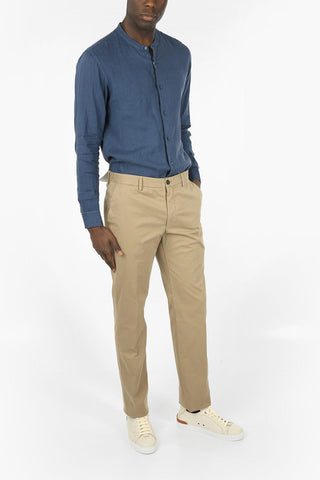 ZZEGNA stretch cotton belt loops chino trousers