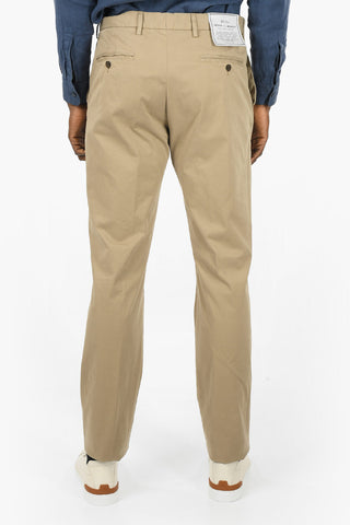 ZZEGNA stretch cotton belt loops chino trousers