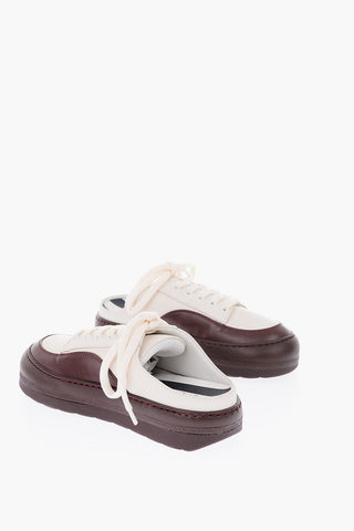 leather sabot sneakers
