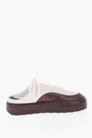 leather sabot sneakers