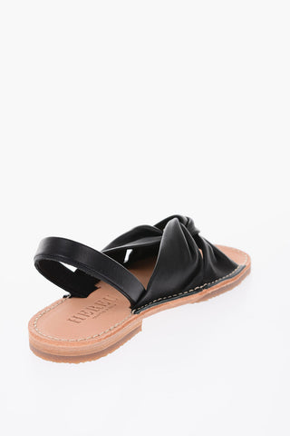 leather knotted design sandals
