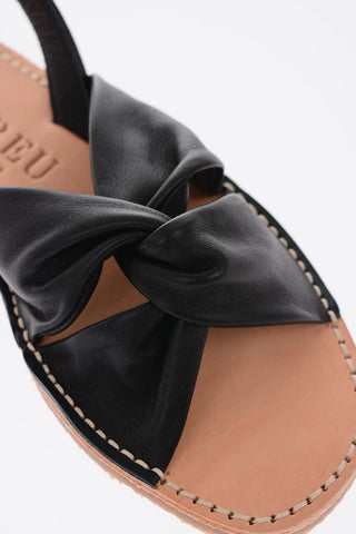 leather knotted design sandals
