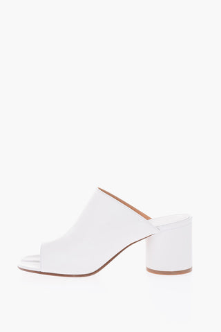 MM22 7cm leather TABI Mules with logo sole