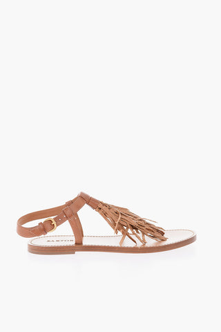 Sandali infradito FRIDA in pelle con nappina effetto pitone