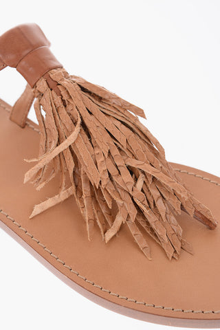 Sandali infradito FRIDA in pelle con nappina effetto pitone