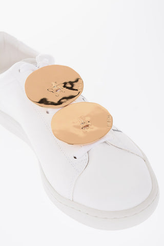 Sneakers basse in ecopelle con dettaglio dorato