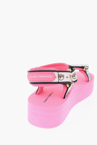 4cm platform sandals with touch strap closure