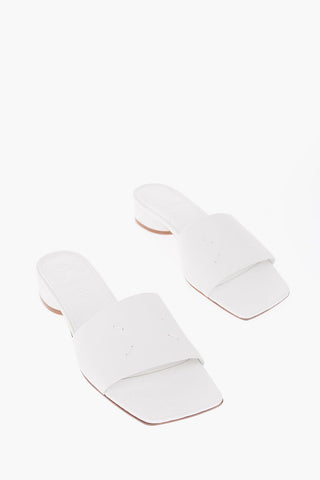 MM22 leather Square Toe Sandals