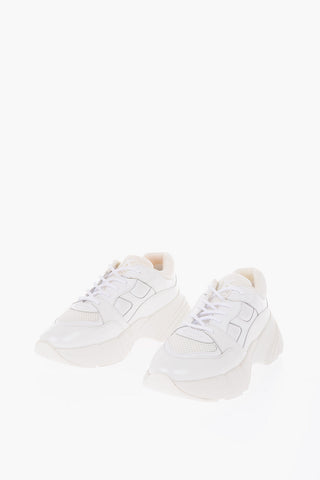 leather RUBINO 9 sneakers with fabric details