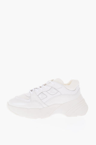leather RUBINO 9 sneakers with fabric details