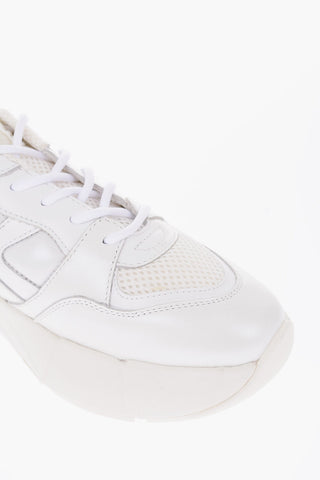 leather RUBINO 9 sneakers with fabric details