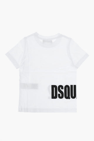 solid color t-shirt with printed logo