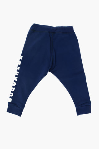 joggers a 2 tasche con stampa laterale