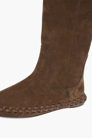 Suede Leather Over-the-knee Boots with Tassels