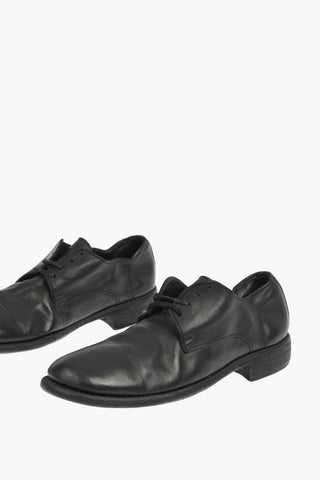 Scarpe Derby in Pelle con Suola in Cuoio