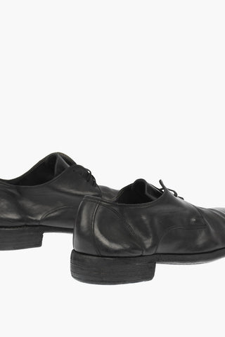 Scarpe Derby in Pelle con Suola in Cuoio
