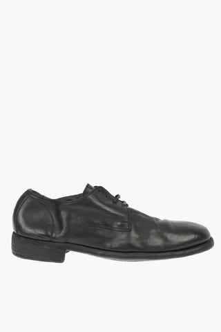 Scarpe Derby in Pelle con Suola in Cuoio