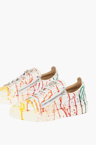Lace-up Zipped MAY LOND Printed Leather Sneakers