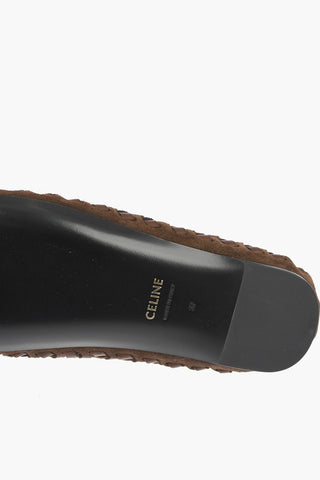 Suede Leather Loafers with Tassels and Pom-pom Detail