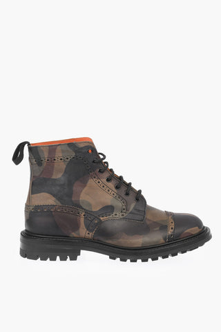 JUNYA WATANABE X TRICKER'S Camouflage Printed Leather Combat Booties