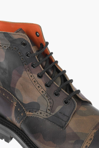 JUNYA WATANABE X TRICKER'S Camouflage Printed Leather Combat Booties