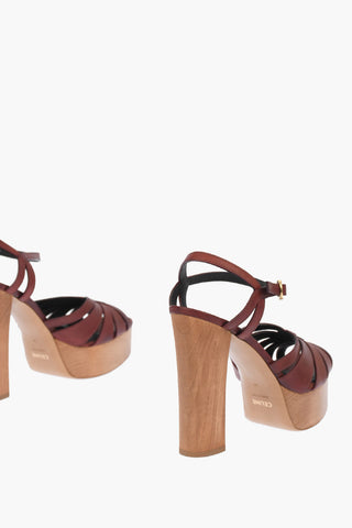 LES BOIS Sandali SIENNA in Pelle con Platform in Legno 12,5 cm