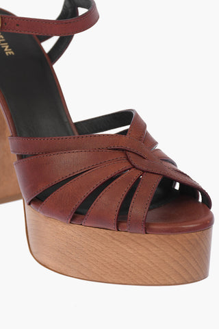 LES BOIS Sandali SIENNA in Pelle con Platform in Legno 12,5 cm