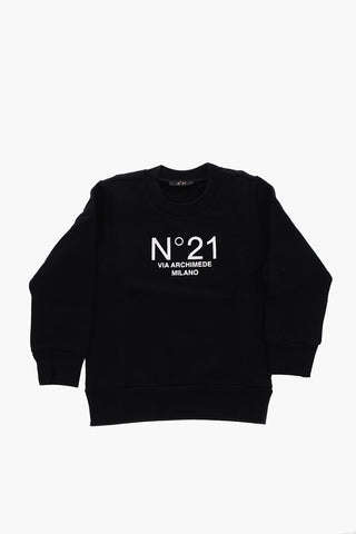 crew-neck sweatshirt with print on the front