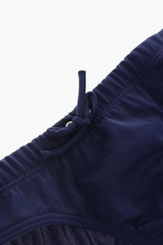 solid color MARFY swim brief with logo on the back
