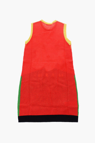 knitted sleeveless crew-neck dress