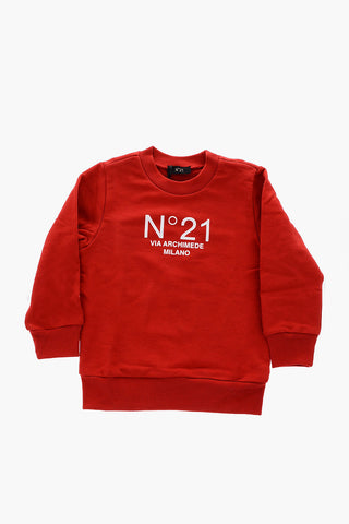 crew-neck sweatshirt with logo print