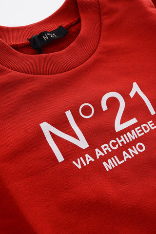 crew-neck sweatshirt with logo print