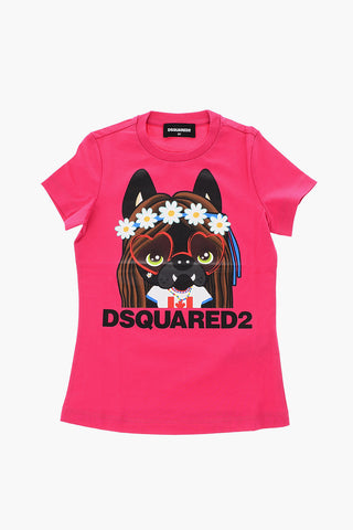 crew-neck t-shirt with print on the front