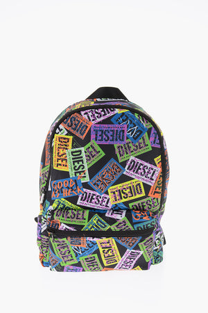 all over logo printed fabric backpack