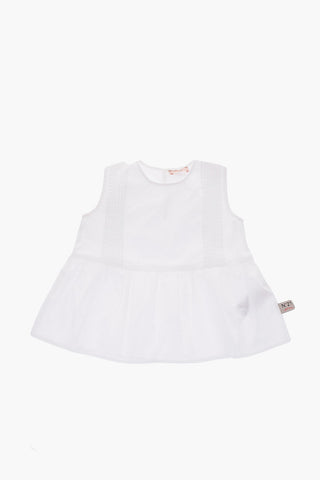 blusa in cotone senza manica