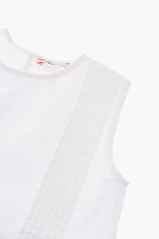 blusa in cotone senza manica