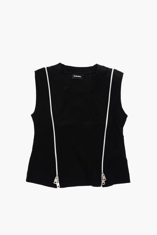 crew-neck TGARTH top with zip details