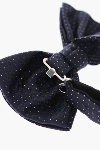 CC COLLECTION Silk Polka-Dot Pocket Square and Bow Tie