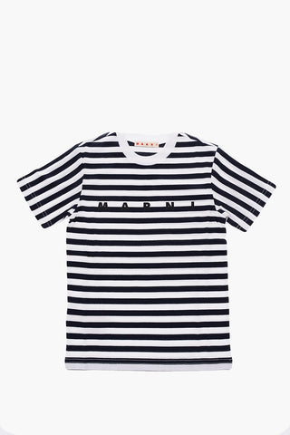 t-shirt girocollo a righe