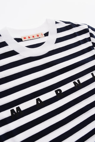 t-shirt girocollo a righe