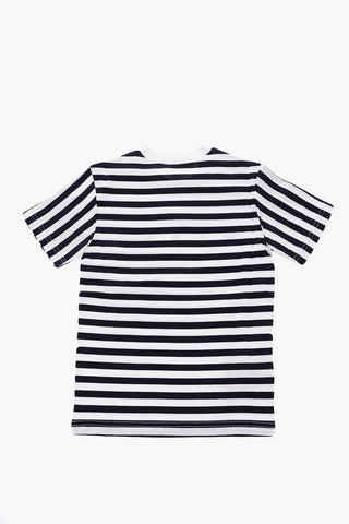t-shirt girocollo a righe