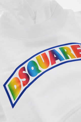 rainbow logo printed sweatshirt with hood