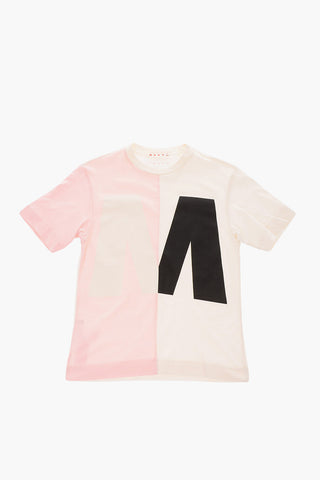 two-tone cotton crew-neck t-shirt
