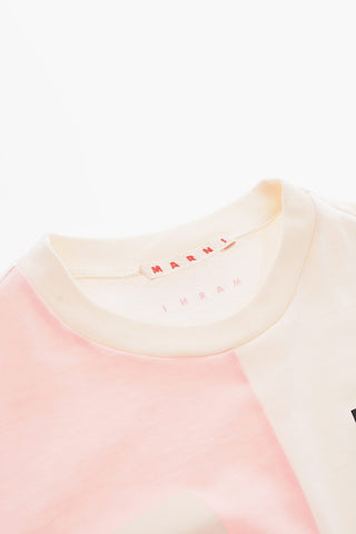 two-tone cotton crew-neck t-shirt