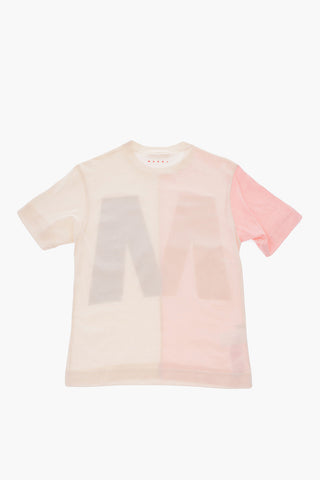 two-tone cotton crew-neck t-shirt