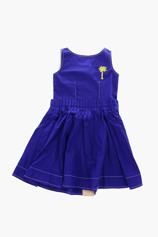 pleated cotton sleeveless dress