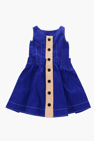 pleated cotton sleeveless dress