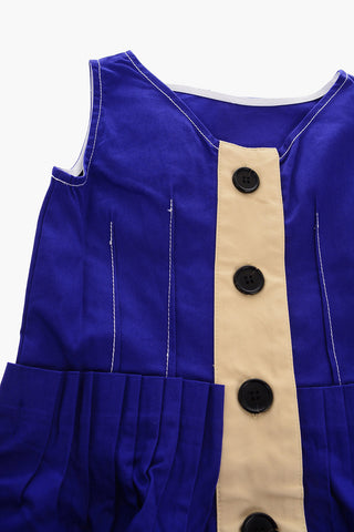 pleated cotton sleeveless dress