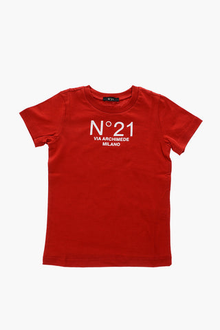 crew-neck t-shirt with printed logo