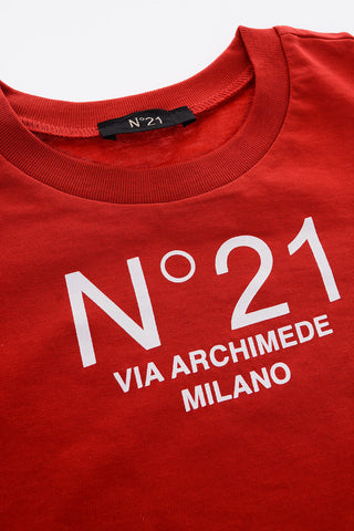 crew-neck t-shirt with printed logo